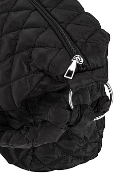 Сумка шоппер 42х11х30см стеганная регулируемая ручка черный полиэстер 000000000001229455