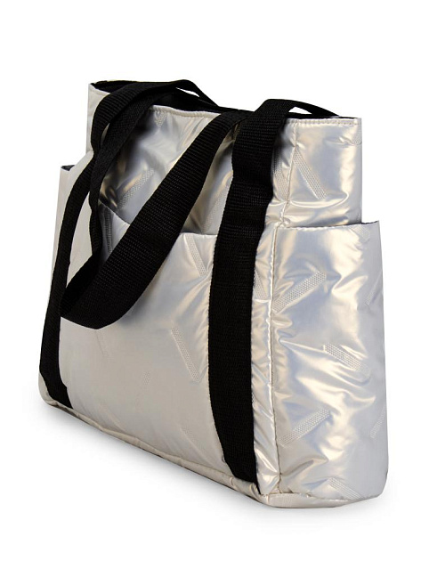 Сумка шоппер 35х11х29см стеганная с боковыми карманами белый полиэстер 000000000001229467