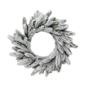 Венок новогодний 45 см заснеженный литой 000000000001225514