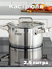 Кастрюля 2,5л DE'NASTIA с крышкой стальная фурнитура нержавеющая сталь