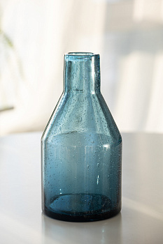 Графин-декантер 900мл LUCKY с пузырьками синий стекло 000000000001216187