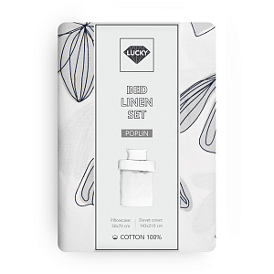 Комплект постельного белья 1,5сп LUCKY (пододеяльник, наволочка 50х70см-1шт) пурпур серый хлопок 100% 000000000001217116