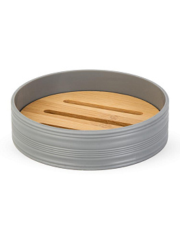Мыльница 10,5х2,7см серый полипропилен/бамбук 000000000001226614