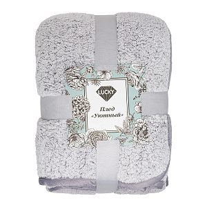 Плед 150x200см DE'NASTIA Уютный серый меланж полиэстер 000000000001208132