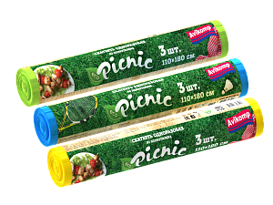 Скатерть одноразовая 110х180см 3шт AVIKOMP Picnic рулон mix ПСД 000000000001158208