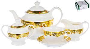 Сервиз чайный 15 предметов (чашка-6шт/блюдце-6шт/чайник/сахарница/молочник) BALSFORD Эстелла 1001 ночь подарочная упаковка фарфор 000000000001197861