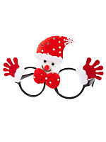 Маскарадные очки Красный Снеговик из полипропилена с декором из нетканого материала (полиэфирные волокна) / 20x16см арт.78591 000000000001179791