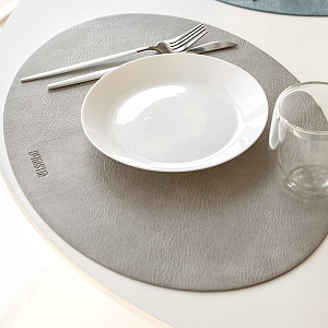 Салфетка сервировочная 45x32см DE'NASTIA с потертостями овал серый ПВХ 000000000001214107