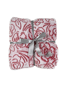 Плед LUCKY Поздравляю розы2 двуцвет. 150х200см 100%пэ красный T040113 000000000001189182