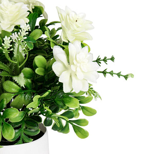 Цветок искусственный в кашпо 22см белый 000000000001222172