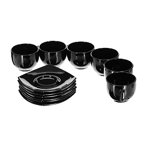 КВАДРАТО ЧЕРН Набор чайный 12 предметов 220мл LUMINARC E8848 000000000001004185