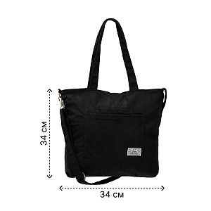 Сумка женская 34x34х7см графит вельвет/полиэстер 000000000001221756