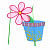 Декоративная вертушка Цветок в горшочке Village people, 28?56(98) см, нейлон, пластик 000000000001144875