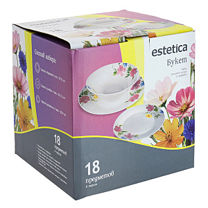 Набор столовой посуды 18 предметов ESTETICA Букет M58012 000000000001170360