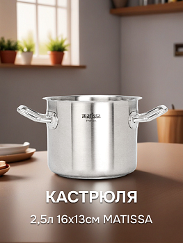 Кастрюля 2,5л 16x13см MATISSA нержавеющая сталь 000000000001224239
