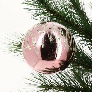 Набор новогодних шаров 16шт 8см розовый/нежно-розовый/шампань пластик 000000000001209029