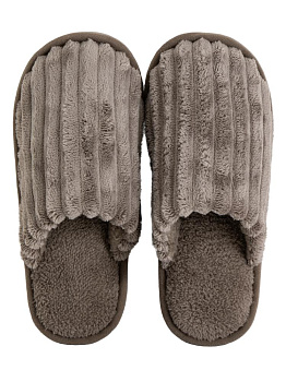 Тапочки домашние 40-41 женские плюшевые коричневый полиэстер/ТПР 000000000001228826