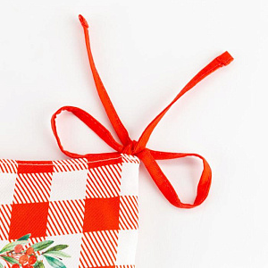 Сидушка "Этель" Christmas red flowers 42х42х7см, 100% хлопок, саржа 190гр/м2 5215710 000000000001202363