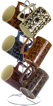 Набор кружек 6шт 380мл керамика металличейский стенд  подарочная упаковка Elrington YC-5354-GZ 000000000001197958