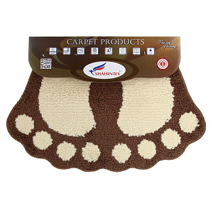 Коврик для ванной Лапки Microfiber коричневый, 40х60 см 000000000001176917