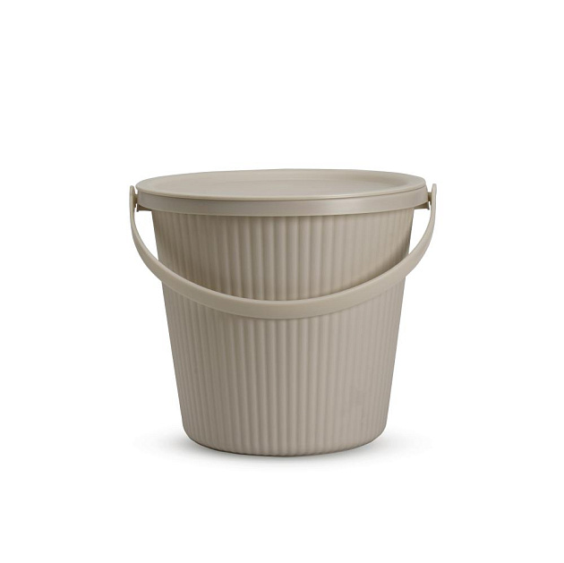 Ведро-стул 10л с крышкой вельвет в ассортименте полиэтилен 000000000001226283