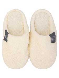 Тапочки домашние 38-39 женские утепленные молочный полиэстер/ПВХ 000000000001228840