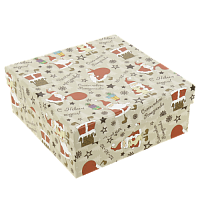 Коробка подарочная 170x170x70мм РУТАУПАК Веселый Санта квадратная 000000000001208363