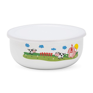 Набор контейнеров с крышкой 2шт 16см/18см Коровки эмаль 000000000001223929