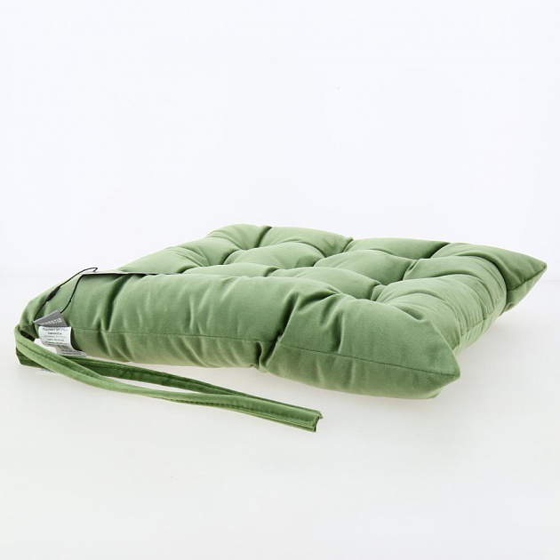 Подушка на стул 40х40см DE'NASTIA зелёный велюр полиэстер 000000000001209650