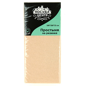 Простыня на резинке 180х200х25см ПОСУДА ЦЕНТР оранжевый трикотаж хлопок 000000000001187006