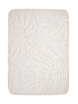 Коврик для ванной 50x70см DE'NASTIA ТРОПИКИ memory молочный полиэстер 000000000001187520