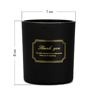 Свеча в стакане 8х7см Day&Night черная 000000000001220773