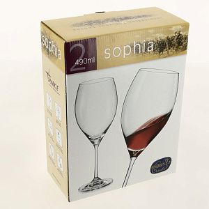 Набор бокалов для вина 2шт 490мл CRYSTALEX София стекло 000000000001203137