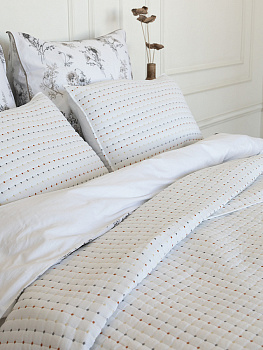 Покрывало 200x220см DE'NASTIA Polka dot белый полиэстер 000000000001230725