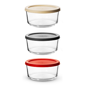 Форма для запекания 940мл круглая цветная крышка боросиликатное стекло 000000000001217717