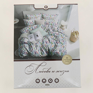 Комплект постельного белья 2-спальный ЛЮБОВЬ И ЖИЗНЬ Перья простынь180х215см пододеяльник215х175см наволочки70х70см-2шт белый бязь хлопок 000000000001204729