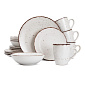Набор столовой посуды 16 предметов кайма белый керамика