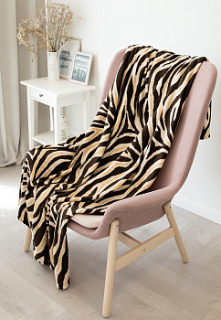 Плед 150х200см LUCKY Animal Зебра черный/бежевый полиэстер 000000000001213566