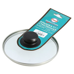 Крышка 16см TIMA металлический обод низкая стекло 000000000001121550