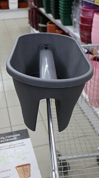 Кашпо на перила 60х30х24см 18л Графитовый пластик 000000000001194509