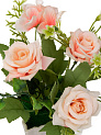Цветок искусственный в кашпо Розы 19см персиковый пластик 000000000001225668