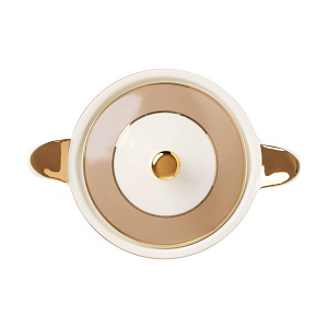 Сахарница 300мл DE'NASTIA Гусиная лапка белый/бежевый фарфор 000000000001221006