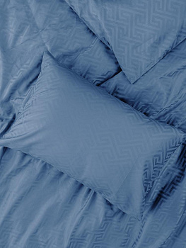 Пододеяльник 145x210см DE'NASTIA JQ меандр сатин синий хлопок 000000000001215823