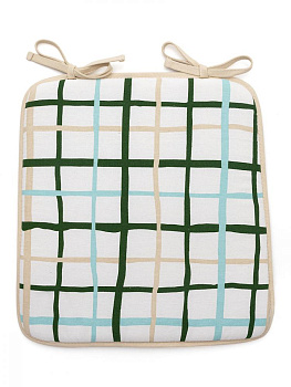 Подушка на стул DeNASTIA Коллекция"Кактусы"33x38x38см,100%хлопок/30%полиэстер,молочный/белый P111181 000000000001202708