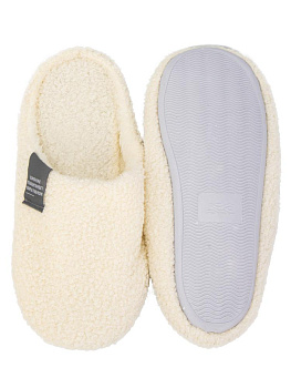 Тапочки домашние 38-39 женские утепленные молочный полиэстер/ПВХ 000000000001228840