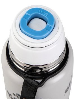 Термос 600мл ST с клапаном цветы белый нержавеющая сталь 000000000001229292