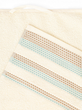 Полотенце махровое LUCKY Бордюр точки 450gsm 70x140 100% хлопок, молочный D100296 000000000001227639