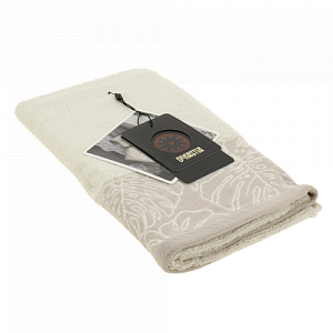 Полотенце 50х90см DE'NASTIA ТРОПИКИ (новые) молочный/бежевый хлопок 000000000001208573