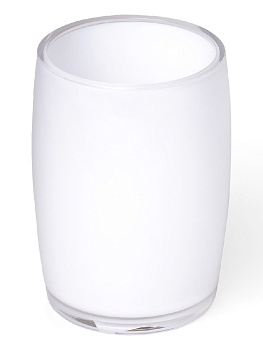 Стакан для зубных щёток DE'NASTIA овал белый пластик 000000000001200432