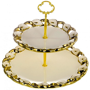 Этажерка-конфетница 2-х ярусная 20х20х3см/28х28х3см BALSFORD фарфор 000000000001194028